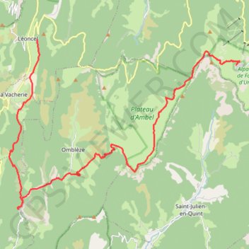Itinéraire GTV - Tour du Vercors à pied - Font d'Urle - Léoncel, distance, dénivelé, altitude, carte, profil, trace GPS