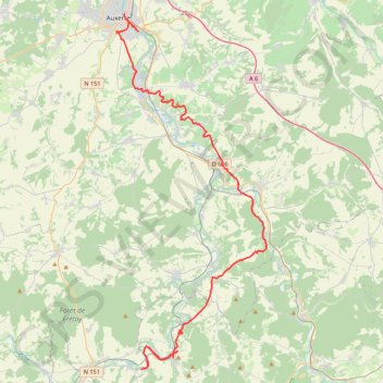 Itinéraire Chatel-Censoir, distance, dénivelé, altitude, carte, profil, trace GPS