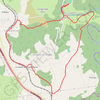 Itinéraire Circuit Margeride Truyère - Loubaresse, distance, dénivelé, altitude, carte, profil, trace GPS