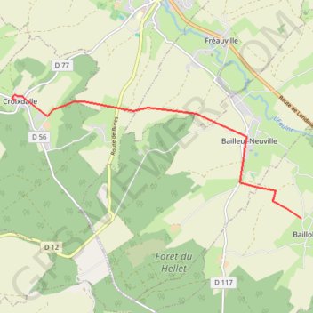 Itinéraire Circuit de Croixdalle, distance, dénivelé, altitude, carte, profil, trace GPS