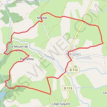Itinéraire Le moulin, distance, dénivelé, altitude, carte, profil, trace GPS
