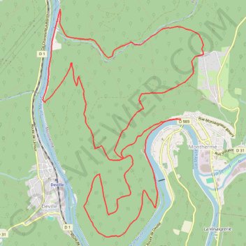 Itinéraire Autour de Monthermé, distance, dénivelé, altitude, carte, profil, trace GPS