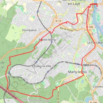 Itinéraire St Germain-Marly, distance, dénivelé, altitude, carte, profil, trace GPS