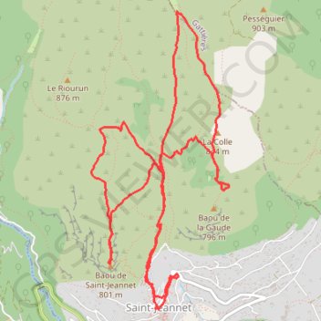 Itinéraire 2021 02 19 - baou de la Gaude baou de St Jeannet, distance, dénivelé, altitude, carte, profil, trace GPS