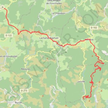 Itinéraire Descente en VTT depuis le Mont Gerbier-de-Jonc, distance, dénivelé, altitude, carte, profil, trace GPS