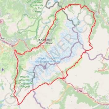 Itinéraire Ultra-Trail du Mont Blanc (UTMB), distance, dénivelé, altitude, carte, profil, trace GPS