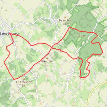 Itinéraire Saint Sauveur 14,8 km, distance, dénivelé, altitude, carte, profil, trace GPS
