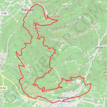 Itinéraire Dentelles de Montmirail - Beaumes-de-Venise, distance, dénivelé, altitude, carte, profil, trace GPS