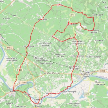 Itinéraire 🚴 Trace des ducs du Saint-Émilion, distance, dénivelé, altitude, carte, profil, trace GPS