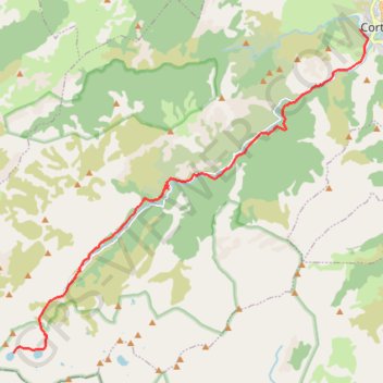 Itinéraire Corté - lacs Capitello - Mélo, distance, dénivelé, altitude, carte, profil, trace GPS
