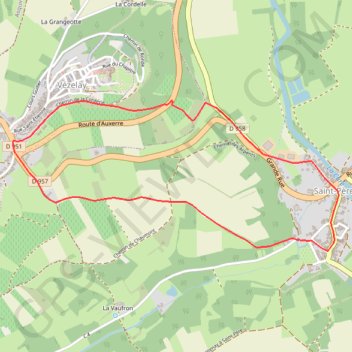 Itinéraire Boucle pédestre entre Vézelay et Saint-Père, distance, dénivelé, altitude, carte, profil, trace GPS
