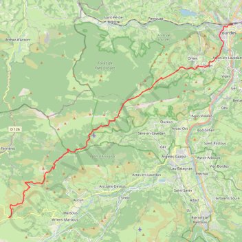 Itinéraire De la gare de Lourdes au col de Soulor, distance, dénivelé, altitude, carte, profil, trace GPS