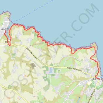 Itinéraire De Sauzon à Le Palais, Belle Île-en-Mer, distance, dénivelé, altitude, carte, profil, trace GPS