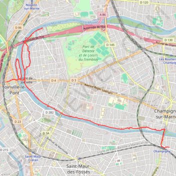 Itinéraire Champigny -. le temps des guinguettes, distance, dénivelé, altitude, carte, profil, trace GPS