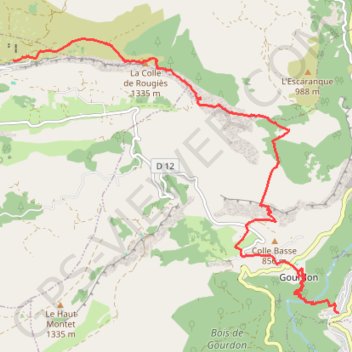 Itinéraire Cerga - Pont du loup, distance, dénivelé, altitude, carte, profil, trace GPS