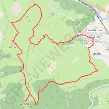 Itinéraire Le circuit de Larla depuis St Martin d'Arrossa, distance, dénivelé, altitude, carte, profil, trace GPS