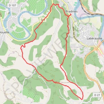 Itinéraire Pradines, distance, dénivelé, altitude, carte, profil, trace GPS