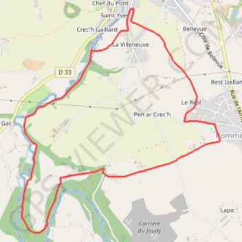 Itinéraire Le sentier de Kermezen - Destination Sport Nature Côte de Granit Rose Baie de Morlaix, distance, dénivelé, altitude, carte, profil, trace GPS