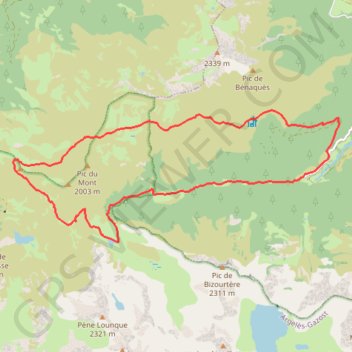 Itinéraire Le Col de Baran depuis le Chiroulet, distance, dénivelé, altitude, carte, profil, trace GPS