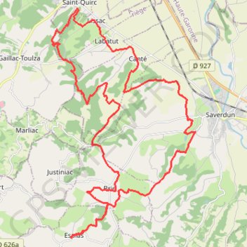 Itinéraire Esplas, distance, dénivelé, altitude, carte, profil, trace GPS
