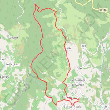 Itinéraire Pays Beaujolais - Pierres Dorées - Sainte-Paule, distance, dénivelé, altitude, carte, profil, trace GPS