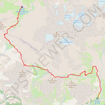 Itinéraire Du refuge du Pré de la Chaumette au refuge de Vallonpierre, distance, dénivelé, altitude, carte, profil, trace GPS