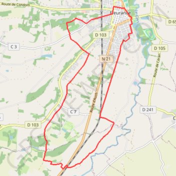 Itinéraire Sur les traces des remparts - Fleurance, distance, dénivelé, altitude, carte, profil, trace GPS