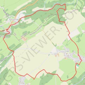 Itinéraire Izier - 6941 - Province du Luxembourg - Belgique, distance, dénivelé, altitude, carte, profil, trace GPS