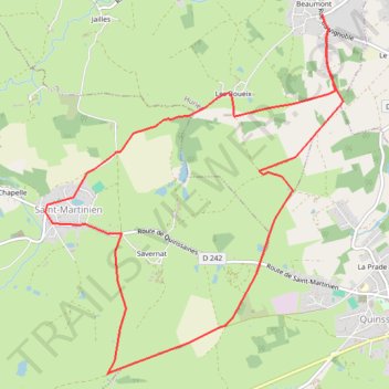 Itinéraire Beaumont 11km, distance, dénivelé, altitude, carte, profil, trace GPS