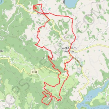 Itinéraire Saint Amans des Cots, distance, dénivelé, altitude, carte, profil, trace GPS