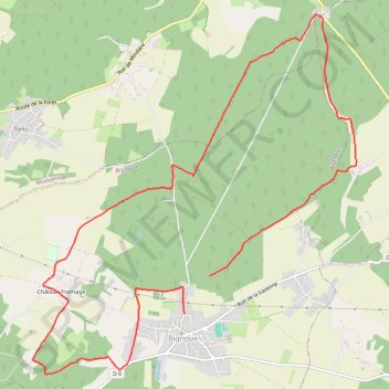 Itinéraire Parcours Bignoux, distance, dénivelé, altitude, carte, profil, trace GPS