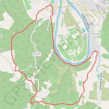 Itinéraire Luzech-Marcayrac, distance, dénivelé, altitude, carte, profil, trace GPS