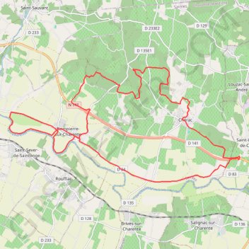 Itinéraire Dompierre Sur Charente 28 kms, distance, dénivelé, altitude, carte, profil, trace GPS