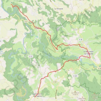 Itinéraire Les Cabarets Goudet, distance, dénivelé, altitude, carte, profil, trace GPS