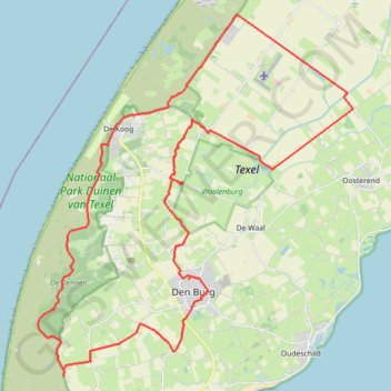 Itinéraire Around West Texel, distance, dénivelé, altitude, carte, profil, trace GPS
