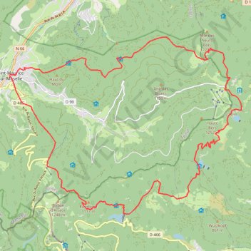 Itinéraire Saint Maurice Morteville Gresson Rouge Gazon, distance, dénivelé, altitude, carte, profil, trace GPS