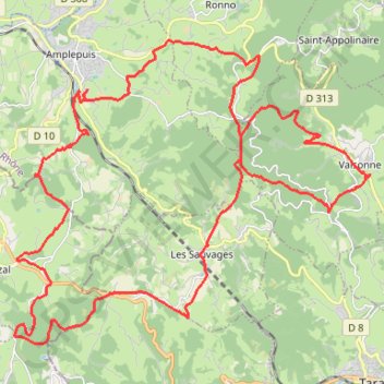 Itinéraire Valsonne éolienne 31-01-21, distance, dénivelé, altitude, carte, profil, trace GPS