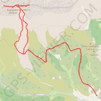 Itinéraire Espigüete, distance, dénivelé, altitude, carte, profil, trace GPS
