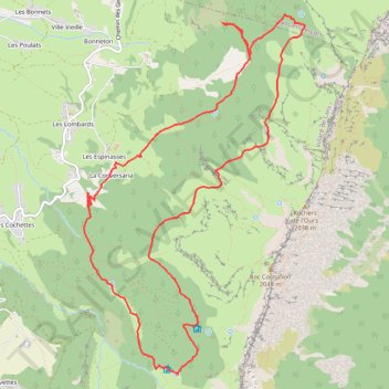 Itinéraire Sentier Gobert via combe de Chaulange, distance, dénivelé, altitude, carte, profil, trace GPS