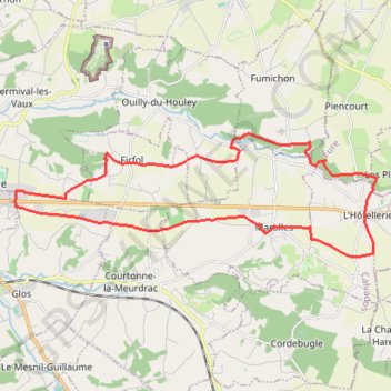 Itinéraire Rando Lisieux Décathlon, distance, dénivelé, altitude, carte, profil, trace GPS