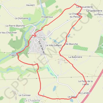 Itinéraire Chanzeaux - Le bocage, distance, dénivelé, altitude, carte, profil, trace GPS