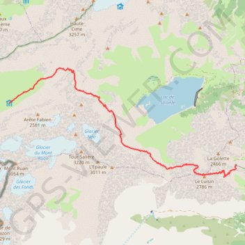 Itinéraire Le Luisin par le couloir NE, distance, dénivelé, altitude, carte, profil, trace GPS
