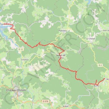 Itinéraire MORVAN jour 3, distance, dénivelé, altitude, carte, profil, trace GPS