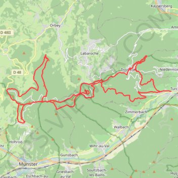 Itinéraire Des Trois-Épis au Glasborn, distance, dénivelé, altitude, carte, profil, trace GPS