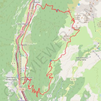 Itinéraire Lauzière - Col du Montjoie, distance, dénivelé, altitude, carte, profil, trace GPS