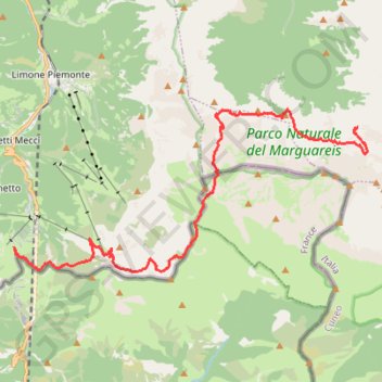 Itinéraire Via Alpina - Col de tende Saorge - J1 - Col de Tende - Refuge Garelli, distance, dénivelé, altitude, carte, profil, trace GPS