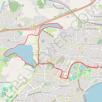 Itinéraire Mon parcours bassins de guindreff étang du bois joalland, distance, dénivelé, altitude, carte, profil, trace GPS