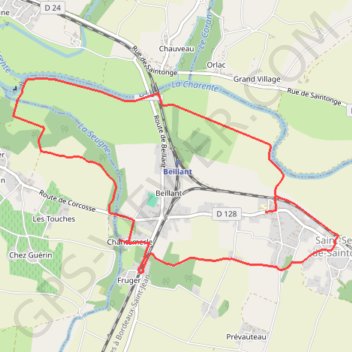 Itinéraire Circuit des Grandes Prairies - Saint-Sever-de-Saintonge, distance, dénivelé, altitude, carte, profil, trace GPS
