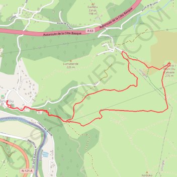 Itinéraire Le Calvaire de Biriatou, distance, dénivelé, altitude, carte, profil, trace GPS