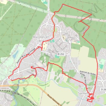 Itinéraire Marolles en Brie, la boucle de la belle image, distance, dénivelé, altitude, carte, profil, trace GPS